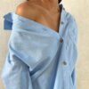 Linen shirt and shorts set - Blue