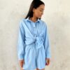 Linen shirt and shorts set - Blue