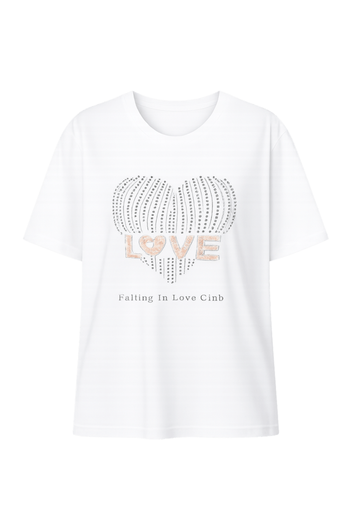 Γυναικείο T-Shirt LOVE με Στρας | Λευκό