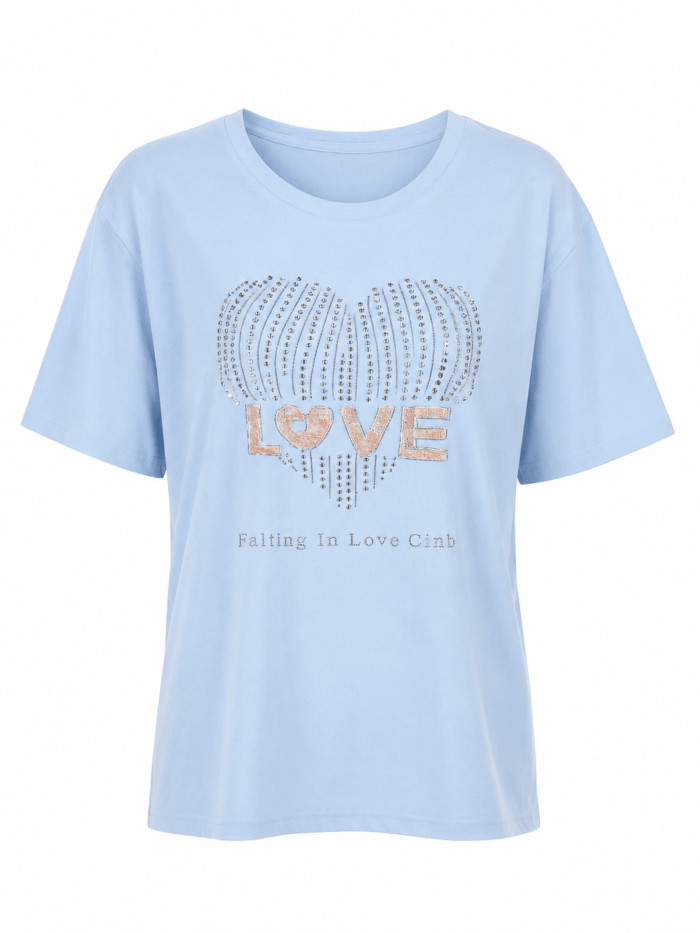 Γυναικείο T-Shirt LOVE με Στρας Σιέλ