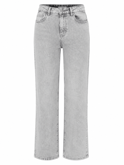 Γυναικείο Τζιν Wide Leg Ψηλόμεσο Γκρι Stone Wash