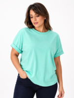 Γυναικεία Oversized Μπλούζα Βεραμάν – Basic T-Shirt με Κοντό Μανίκι