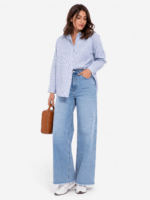 Γυναικείο Plus Size Τζιν Wide Leg Μπλε