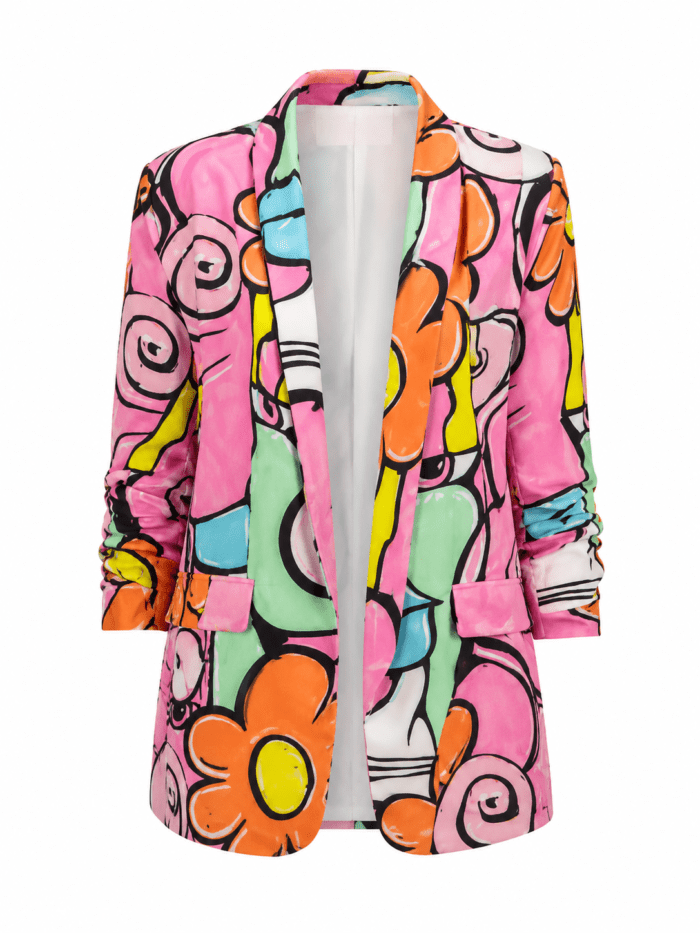 Γυναικείο Πολύχρωμο Σακάκι με Floral Print