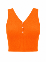 Γυναικείο Crop Top Ριπ Πορτοκαλί – Αμάνικη Καλοκαιρινή Μπλούζα