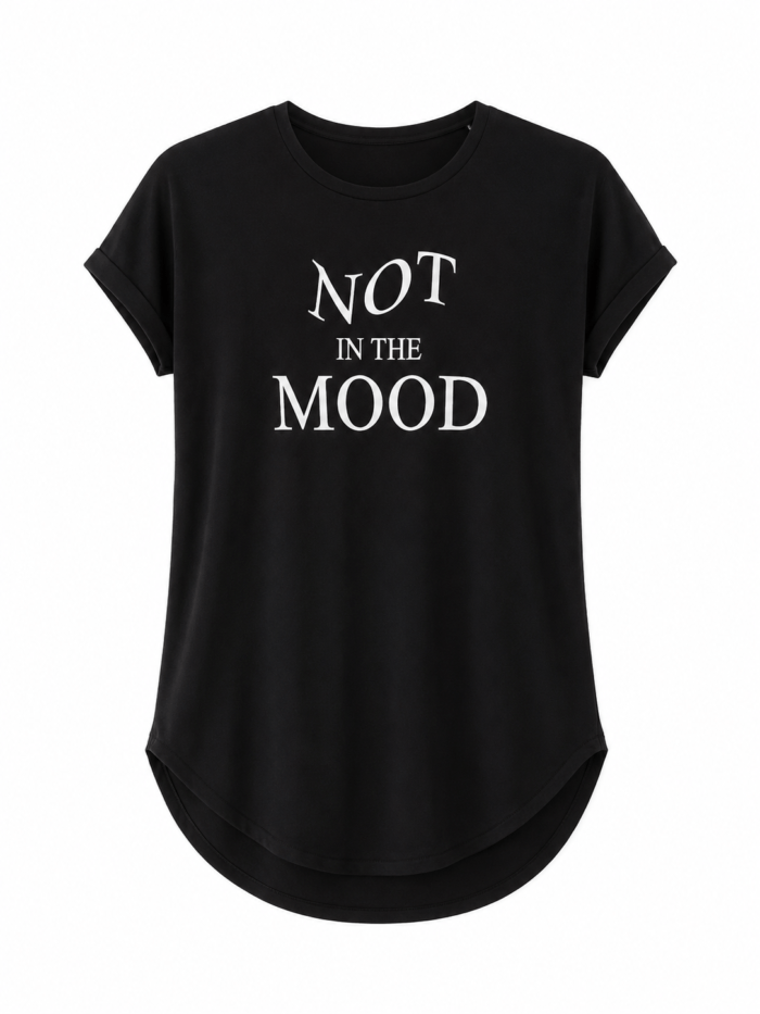 Γυναικείο Μαύρο T-Shirt “NOT IN THE MOOD” – Casual Κοντομάνικη Μπλούζα