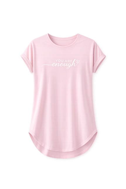 Γυναικείο Μακρύ T-Shirt Ροζ με Τύπωμα