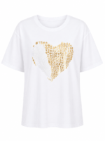 Γυναικείο T-Shirt με Καρδιά από Παγιέτες & Φτερό