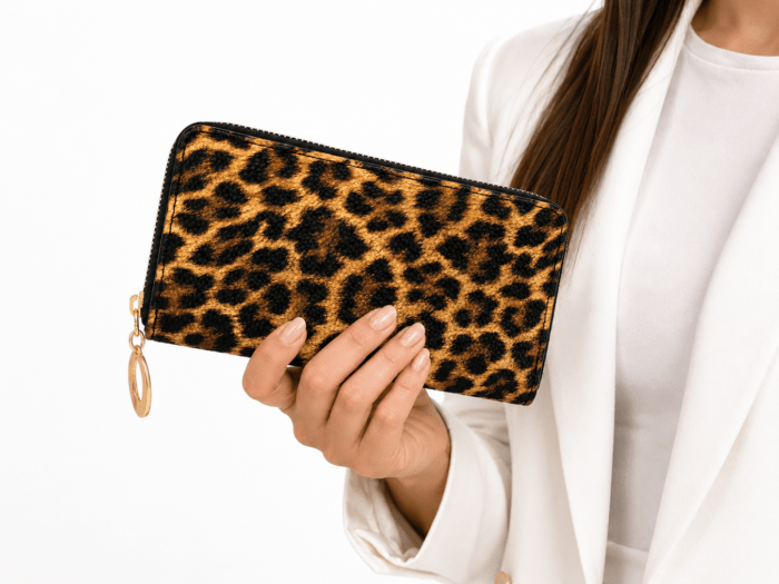 Γυναικείο Πορτοφόλι Leopard με Φερμουάρ