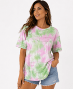 Γυναικείο Tie Dye T-Shirt Πράσινο & Ροζ
