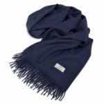 Σκούρο Μπλε Κασκόλ 100% Cashmere 90x190 cm