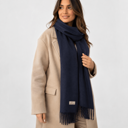 Σκούρο Μπλε Κασκόλ 100% Cashmere 90x190 cm