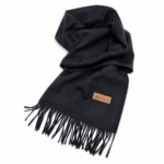Μαύρο Κασκόλ 190x34 cm | Κομψό Unisex Χειμερινό Κασκόλ