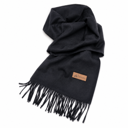 Μαύρο Κασκόλ 190x34 cm | Κομψό Unisex Χειμερινό Κασκόλ
