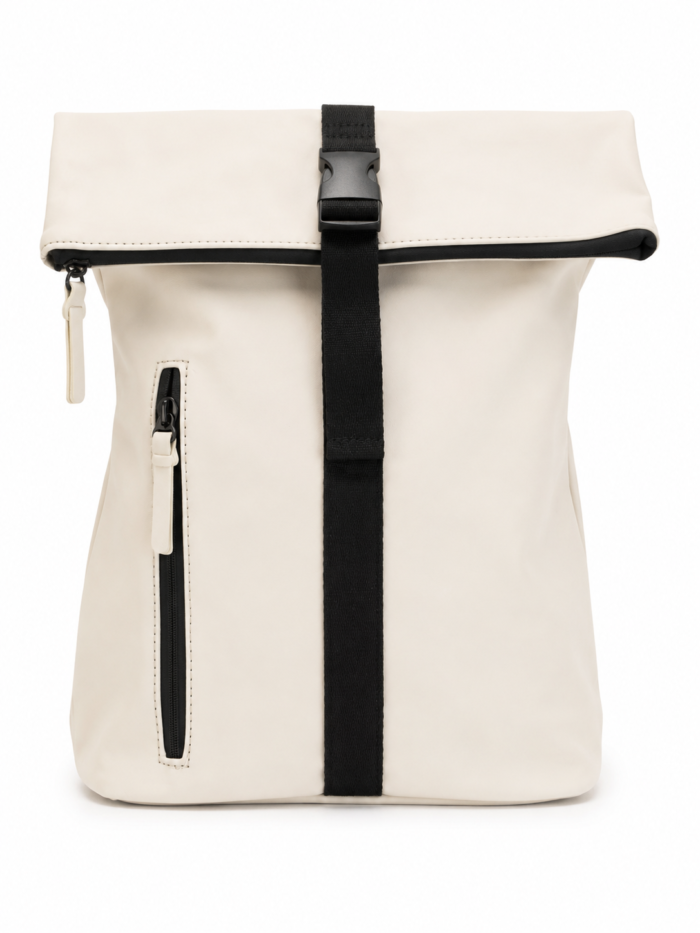 Roll Top Waterproof Backpack Cream Beige Sky Blue Γυναικείο αδιάβροχο Roll Top Backpack σε εκρού, μπεζ και σιέλ με μοντέρνο minimal σχεδιασμό και μεγάλη χωρητικότητα.