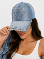 Γυναικείο Τζιν Καπέλο με Στρας Diamond Γαλάζιο