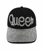 Γυναικείο Καπέλο Jockey “Queen” με Στρας Μαύρο