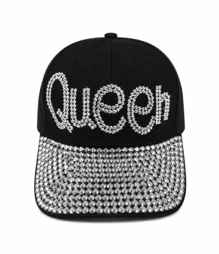 Γυναικείο Καπέλο Jockey “Queen” με Στρας Μαύρο