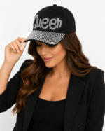 Γυναικείο Καπέλο Jockey “Queen” με Στρας Μαύρο