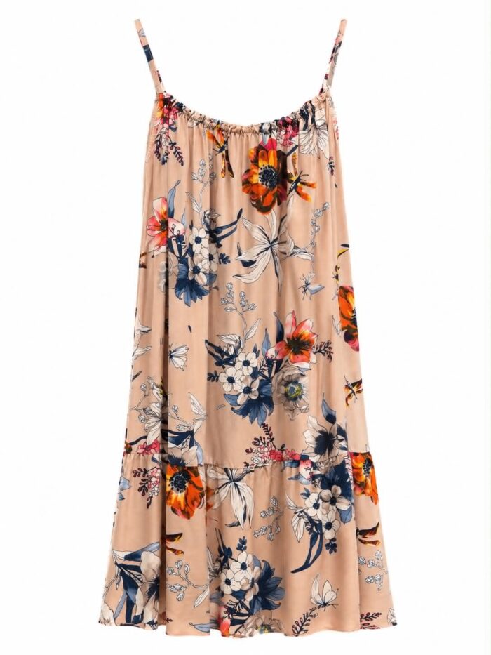 Γυναικείο Floral Mini Φόρεμα με Τιράντες 