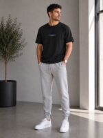 Ανδρικό Μαύρο T-Shirt New York Graphic Print με σχέδιο στην πλάτη