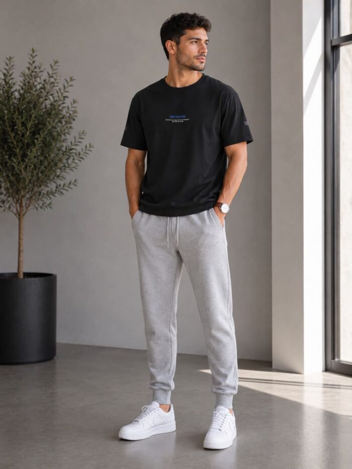 Ανδρικό Μαύρο T-Shirt New York Graphic Print με σχέδιο στην πλάτη
