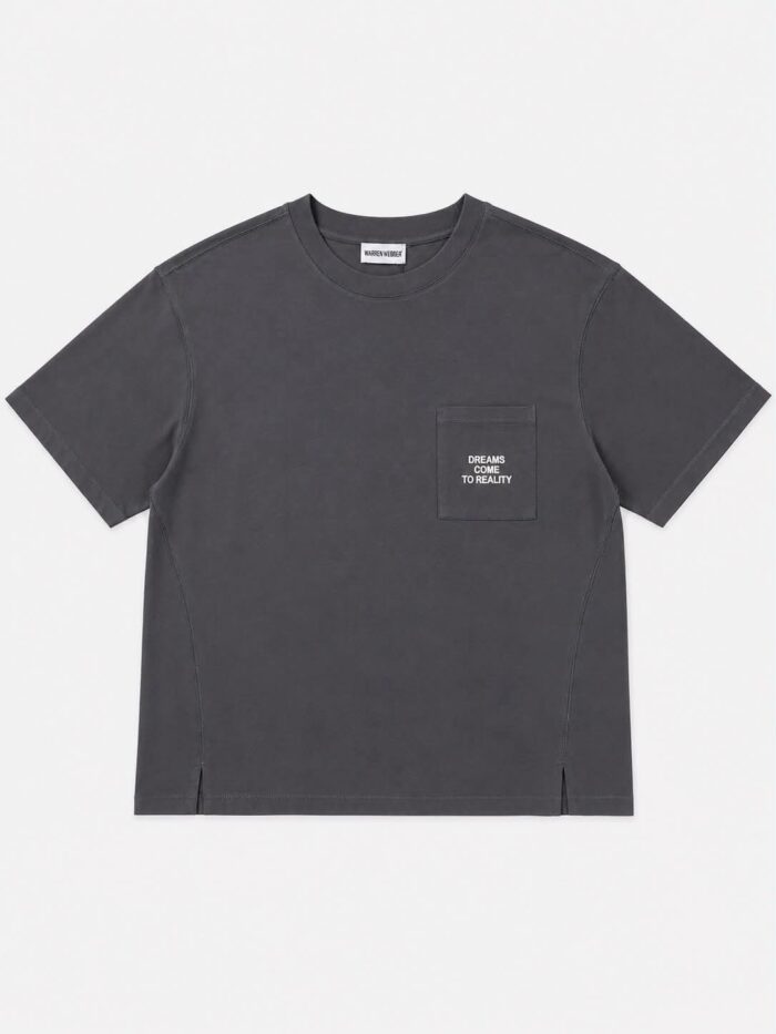 Ανδρικό Ανθρακί Oversized T-Shirt με Τσέπη
