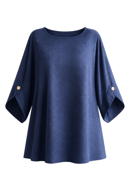 Plus Size oversized μπλούζα με ανάγλυφο σχέδιο