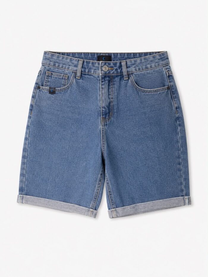 Ανδρική Τζιν Βερμούδα Μπλε Regular Fit Casual Denim Style
