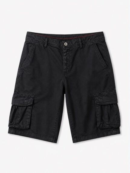 Ανδρική Μαύρη Cargo Βερμούδα με Τσέπες Casual Summer Utility Style