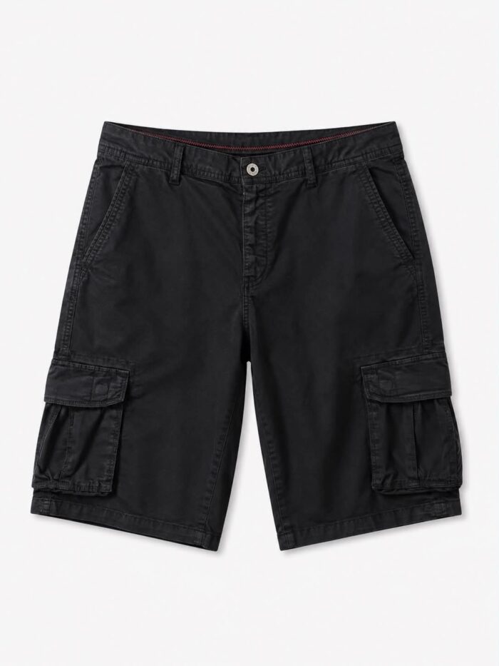 Ανδρική Μαύρη Cargo Βερμούδα με Τσέπες Casual Summer Utility Style