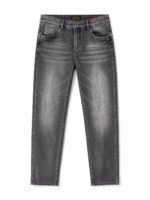 Ανδρικό Γκρι Τζιν Παντελόνι Slim Regular Fit με washed denim λεπτομέρειες