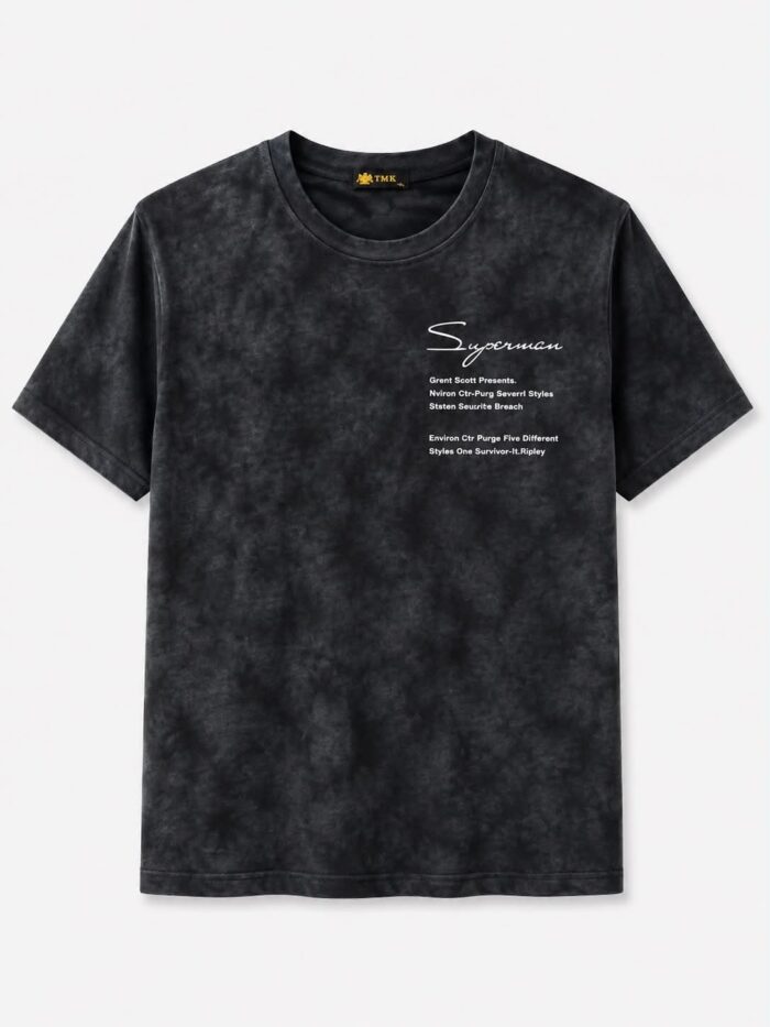 Ανδρικό Μαύρο T-Shirt Washed Effect με Τύπωμα Urban Casual Style