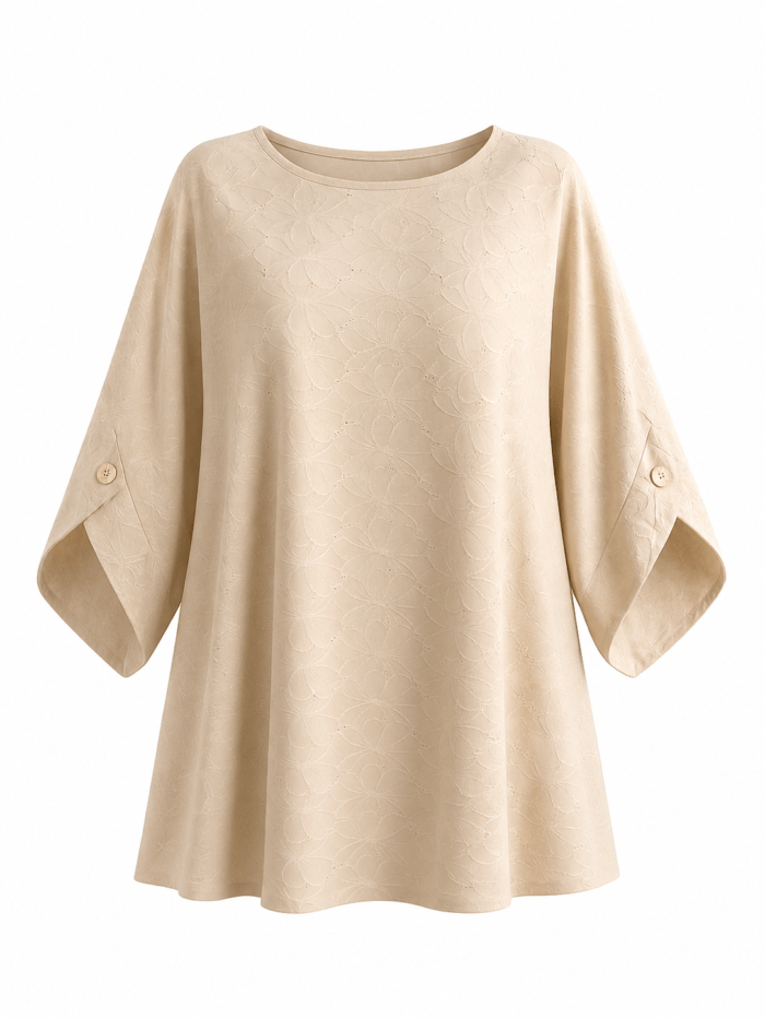 Plus Size oversized μπλούζα με ανάγλυφο σχέδιο