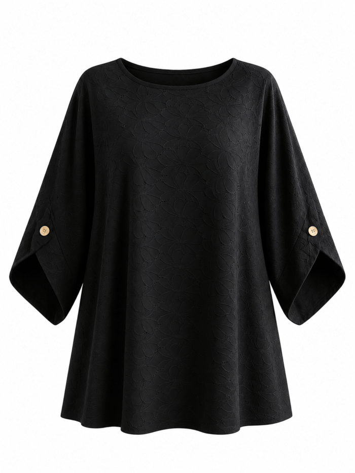 Plus Size oversized μπλούζα με ανάγλυφο σχέδιο