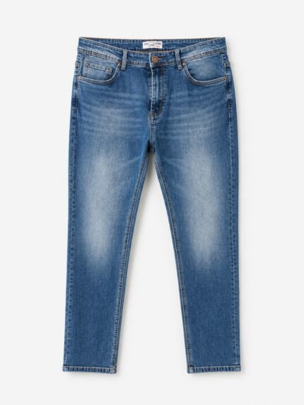 Ανδρικό Τζιν Παντελόνι Slim Fit Μπλε Ξεβαμμένο