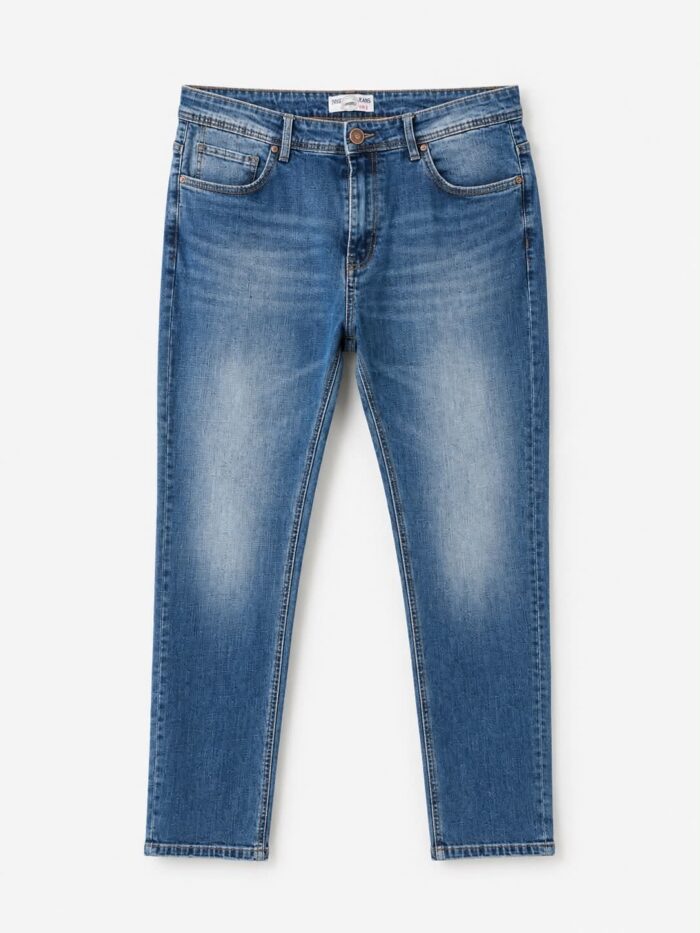 dde1323c-3eaa-4d7a-90ed-d06ff9e2addc Ανδρικό Τζιν Παντελόνι Slim Fit Μπλε Ξεβαμμένο