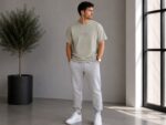 Ανδρικό Μπεζ T-Shirt New York Graphic Print με σχέδιο στην πλάτη