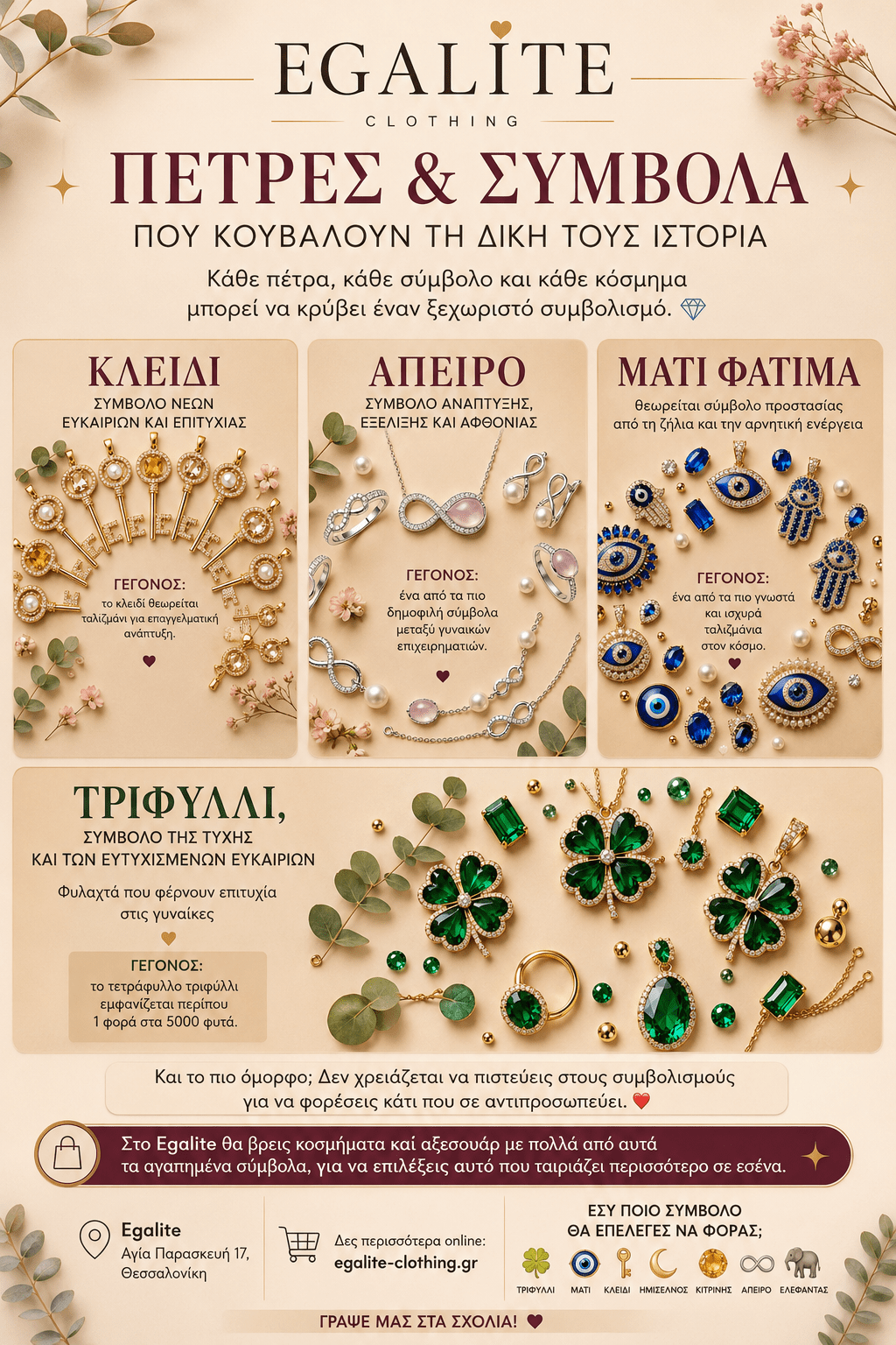 Πέτρες και σύμβολα στα κοσμήματα